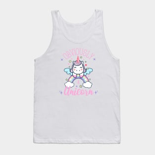 Obviously A Unicorn, Cute Unicorn On A Rainbow Tank Top